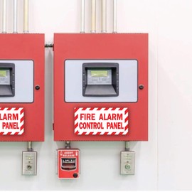 "Fire Alarm Panel Inside" & "Fire Alarm Control Panel" 5"x10" Sign Sticker Decals Indoor/Outdoor & Water Proof With Gloss UV Protection