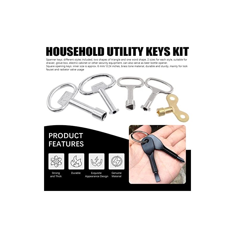 13-Piece Utility Key Tool Set for Plumbing and Cabinets