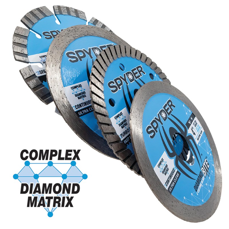 Spyder Diamond Bite 4.5" Diameter Wet/Dry Segmented Rim Diamond Cutting