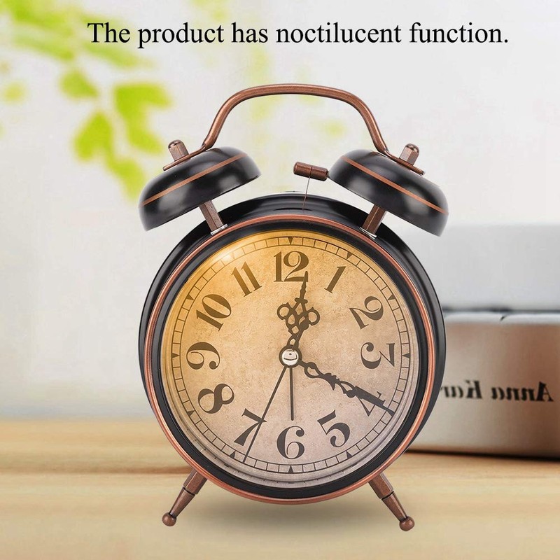Boquite Old Fashioned Alarm Clock, Retro Mechanical Alarm Clock with