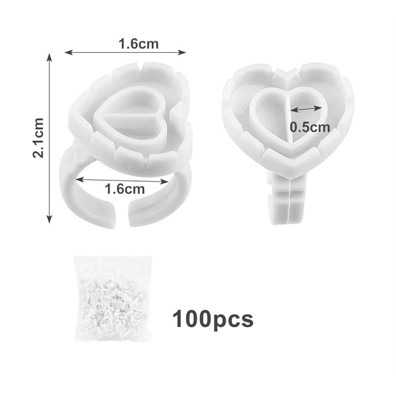 100 PCS Disposable Glue Rings, Lash Glue holder, Glue Rings