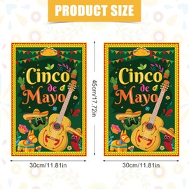 Cinco de Mayo Garden Flag, 18x12in Double Side Linen Mexican Fiesta Garden Flag Washable Mexican Holiday Celebration Yard Banner Yard Sign for Outdoor Party Decoration