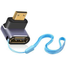Duttek Right Angle HDMI Mini HDMI Adapter, 8K HDMI Mini HDMI 2.1 Adapter, Mini HDMI Male to HDMI Female Extension Adapter Gold Plated Connector Supports 8K@60Hz, 4K@144Hz, 2K@240Hz HDR (downward)
