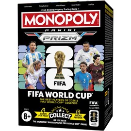 Panini Monopoly Prizm FIFA World Cup Trading Cards Booster Box, Soccer Collectible