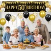 50th Birthday Yard Signs with Banner Black Gold 50th Birthday