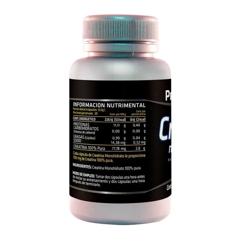 Suplemento Creatina Monohidrato 100% (80 Cáps) Prowinner Sabor Natural