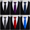 Ysintl Narrow Tie, Men's Thin One-Touch Tie, Solid Color, Polyester,