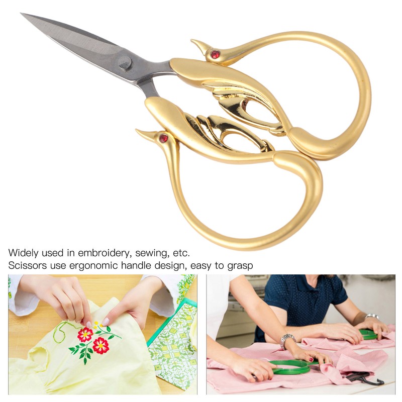 Scissors Retro DIY Swan Shaped Cross Stitch Household Cloth Cutting