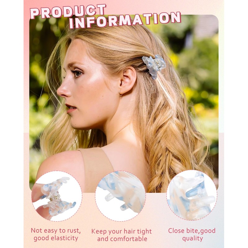 Claw Jaw Hair Clips 12PCS Small for Thin Hair Styling