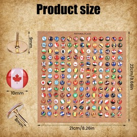 Drawing Pins: Rice Pins 291 Pieces National Flag Drawing Pins Decorative Drawing Pins Country Map Drawing Pin with Cork Plates Metal Push Pins Creative Pins for DIY Bulletin Board