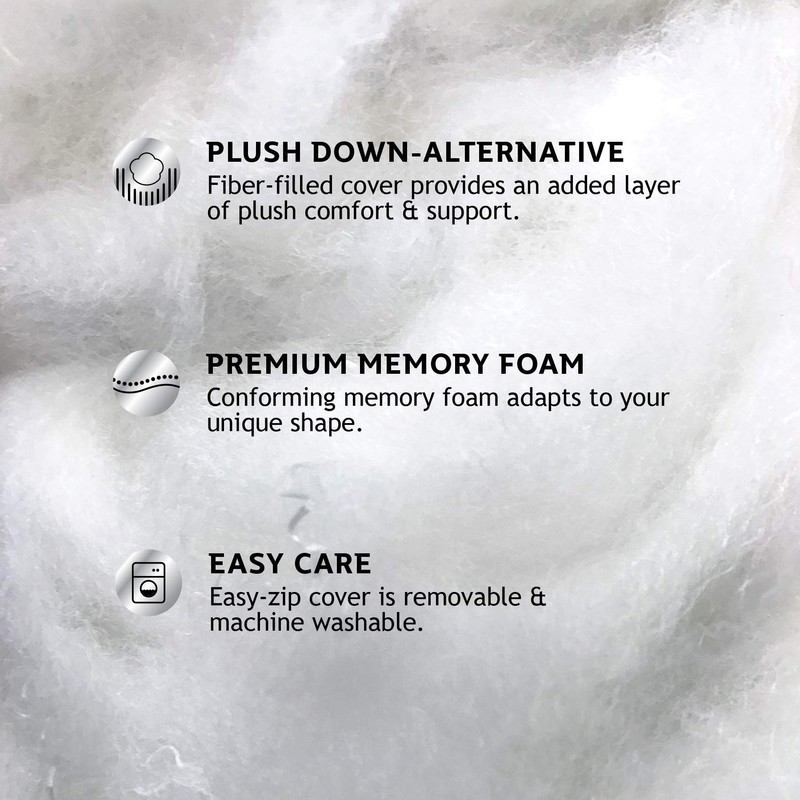 Sealy Essentials Down Alternative & Memory Foam Pillow, Standard/Queen, White