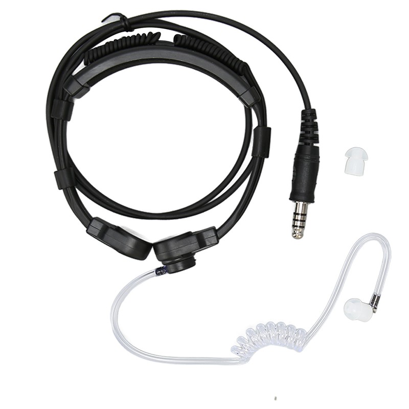 Throat Mic Headset 7.1mm Plug with PTT Adapter Push to