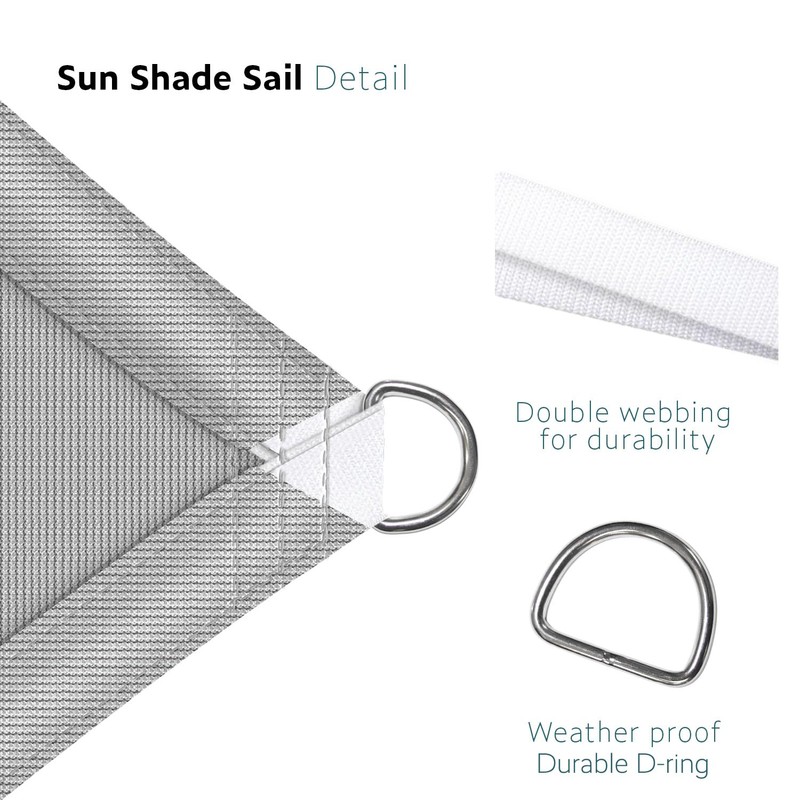 ECOOPTS 8'x8' HDPE Sun Shade Sail Rectangle Canopy Shades for