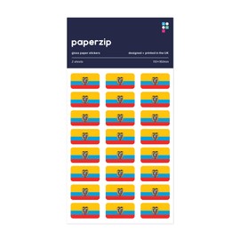 PAPERZIP - Ecuador Flags (Bandera de Ecuador) – 48 Stickers for Business, Schools, Celebrations