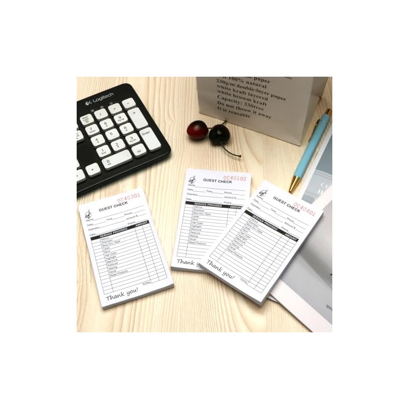 Paquete de 6 bloc de cheques de salón, libros de