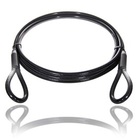 Drahtseile24 Loop cable, black, steel cable coated with eyelets, anti-theft device for garden furniture, bicycle, thickness: 4 mm (3 to 4), length: 4 m