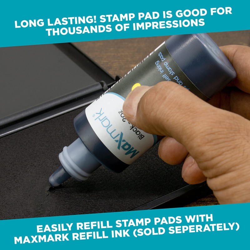 MaxMark Large Black Stamp Pad - 2-3/4" by 4-1/4" -