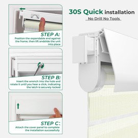 Allesin Motorized Blinds No Drill Automatic Zebra Shades with Remote | Dual-Layer for Light Control Smart Electric Window Blinds for Home Office, Living Room (Cream 34" W x 72" H)