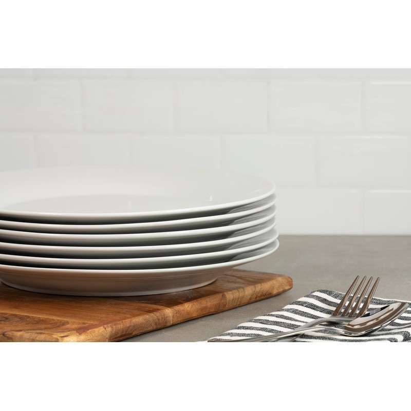 10 Strawberry Street Simply White 10.5" Round Dinner Plate, Set