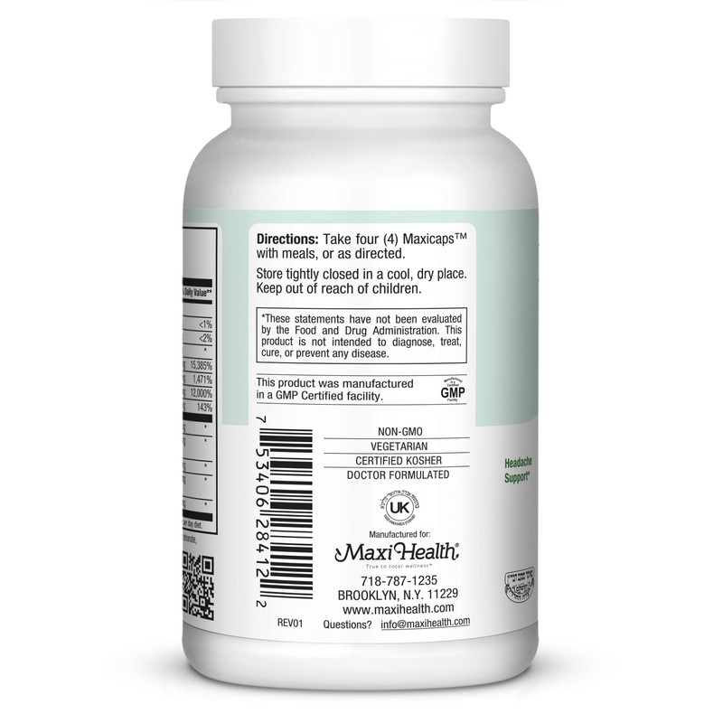 Maxi Health Migraine Max| Powerful Migraine Relief | 100% Natural
