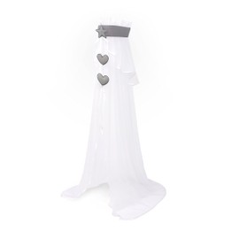 Amilian Baldachin für Babybett Chiffon Baldachin Kinderzimmer Himmel Betthimmel für Baby Zimmer Stubenwagen Babywiege Kinderbett Kinderzimmer Deko Bettvorhang - Chiffonhimmel