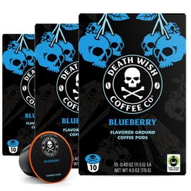 Death Wish Coffee, Blueberry Coffee Pods, Blue and Buried, Fair Trade, 30 Count