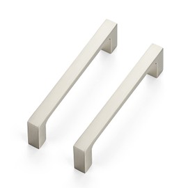 Ravinte 25 Pack Solid 4 Inch Square Cabinet Handles - Brushed Nickel Pulls for Kitchen Drawers and Cabinets - Hardware Handles