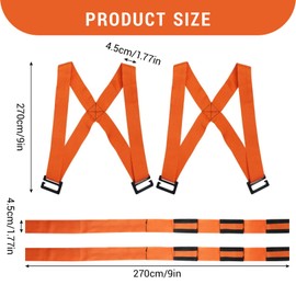 Furniture Moving Straps for 2-Person – Heavy Duty Lifting System, Adjustable 5-9.5 ft – Shoulder & Forearm Support for Sofa, Mattress, Appliances