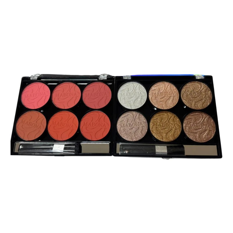 Paleta De Rubores Blush +iluminador Rosa