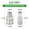 TAISHER 12PCS 304 Stainless Steel Pressure Washer Adapter Kit, Quick