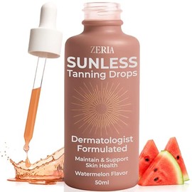 Zeria Gotas Bronceadoras Bebibles – Gotas Autobronceadoras Para Rostro Y Cuerpo – Autobronceador Vegano Y Comestible Con Betacaroteno, Tirosina Y Cobr