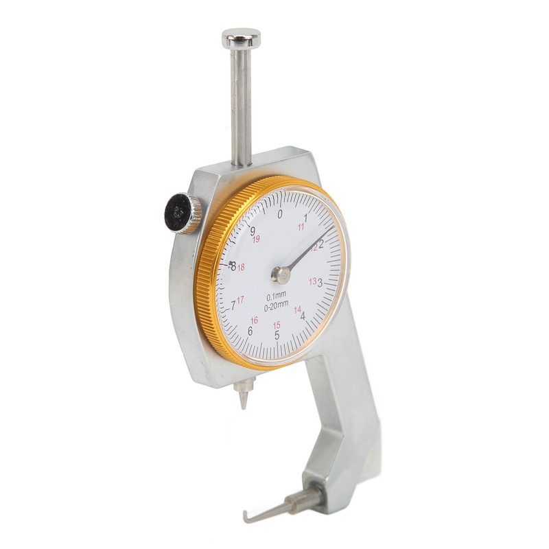 0 to 20mm Curved Tip Thickness Meter 0.1mm Resolution Precise