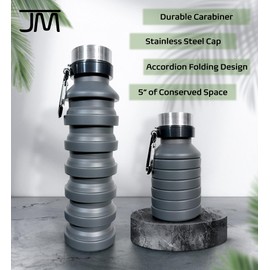 JM Merchandise Collapsible Silicone Water Bottle Freezable (Red)