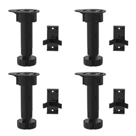 Dowell 4 Pack Heavy-Duty Leveling Feet 4-9/16" to 5-7/8" Adjustable ABS Plastic Cabinet Furniture Leveler Legs-4007 BL4-4Pack