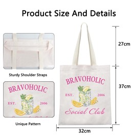 POFULL Bravo Gifts Housewives Gift Bravo TV Show Inspired Gift Bravoholic Social Club Shoulder Bag (BRAVOHOLIC Social CA)