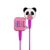 DCI in-Ear Headphones, Hello Panda Earbuds, Purple Cord, 3.5mm Socket,