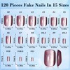 Bellelfin Cat Eye Press On Nails Short Square Fake Nails