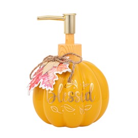 SIMPLE PLEASURES - Dispensador de jabón líquido aromático con especias de calabaza para manos, dispensador cerámico decorativo rellenable con bomba para encimeras de cocina y fregaderos de baño