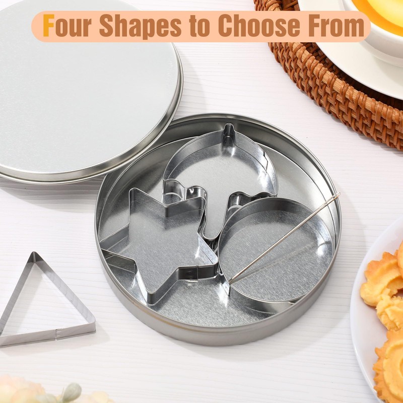 Honeydak 6 Pcs Stainless Steel Cookie Cutters, National Sugar Cookie