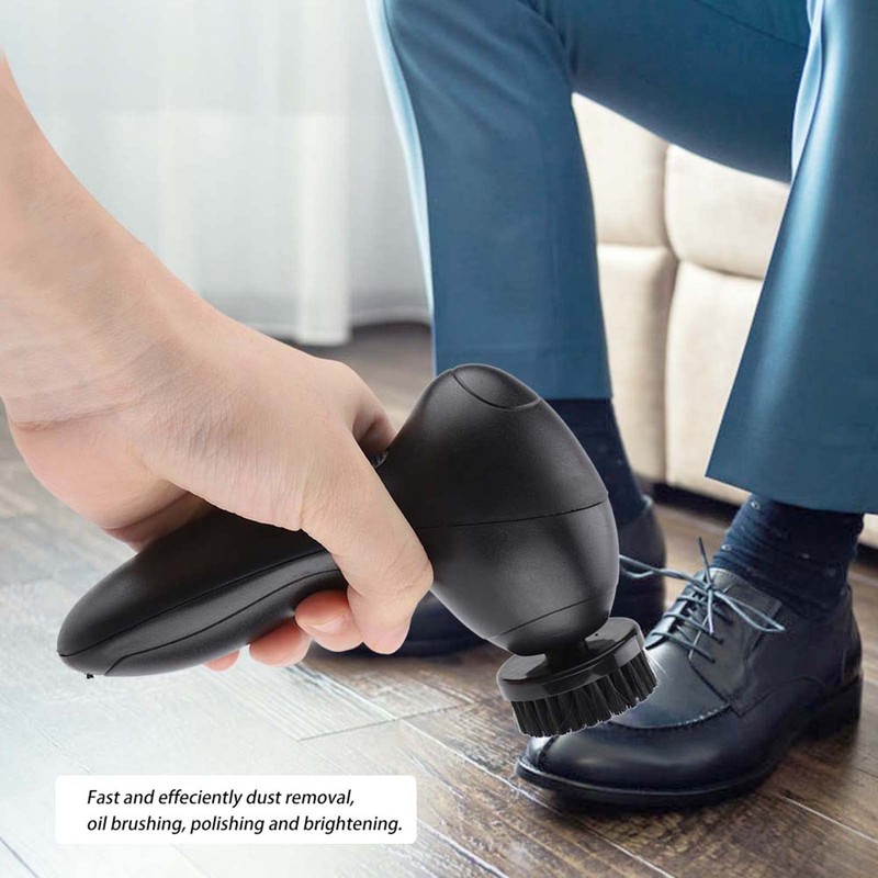 Electric Shoes Polisher, Light Weight Black Plastic Leather Electric Brushes,