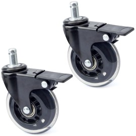 GLOXTED 2Pcs HDW302 3-in Swivel Caster Wheel with Brake Replacement for Traeger Pellet Grills for Timberline 850 1300 for Ironwood 650 885 for Texas for Elite 34 Pro 780, Rubber for Heavy-Duty