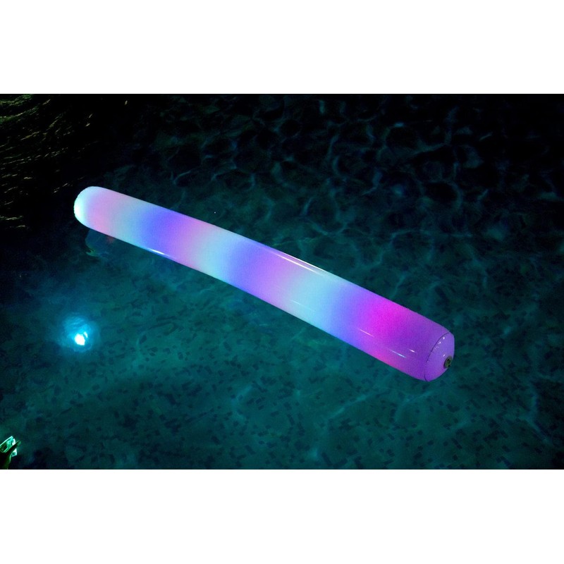 PoolCandy Inflatable Jumbo Swim Noodles (Illuminated LED Color Changing Swim