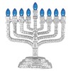 Aviv Judaica LED Knesset Chanukiah Metallic Silver Electric Chanukah Menorah