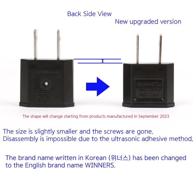 220 to 110 Travel Adapter (Korea to USA) Set of