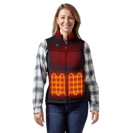 ORORO Women's Lightweight Heated Sweater Fleece Vest with 4 Heat Zones, Heated Recycled Fleece Vest (Charger Not Included) (Black, M)