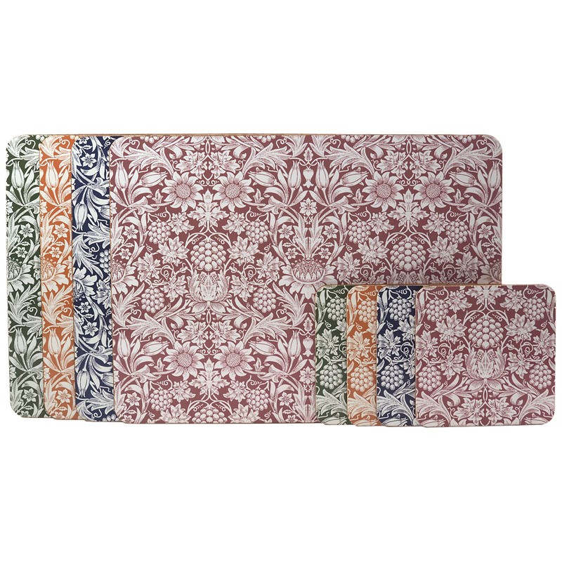 Hardback Placemats & Coasters - William Morris Sunflower - Set