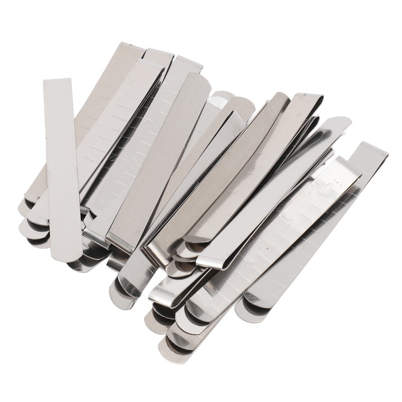20pcs Stainless Steel Hemming Clips 3 Inch Measurement Ruler Quilting