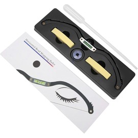 Regla de Marcador de Línea Microblading, Herramienta de Mapeo de Arcos de Cejas con Hilo de Mapeo para Cejas con Forma, Herramienta de Medición de Diseño de Cejas Maquillaje(Regla negra)