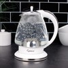 Capresso H2O Glass Kettle, 240.02, White and polished chrome, 48