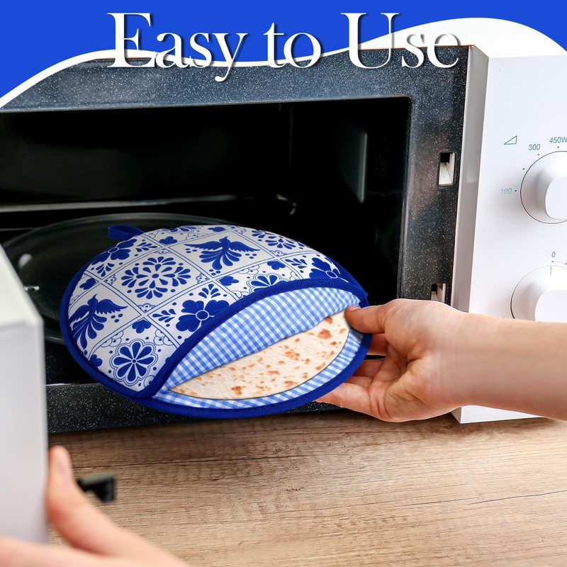 Honeydak 2 Pcs 12 Inch Tortilla Warmer Pouch, Microwavable Insulated